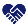 Filled Dark Blue Holding Hands Heart Icon