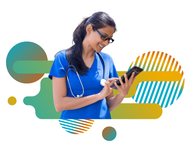 healthcare professional using automated communication