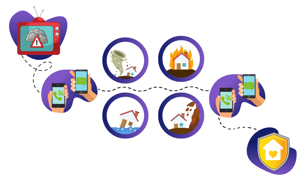 graphic of disaster and emergency communications graphic of disaster and emergency communications