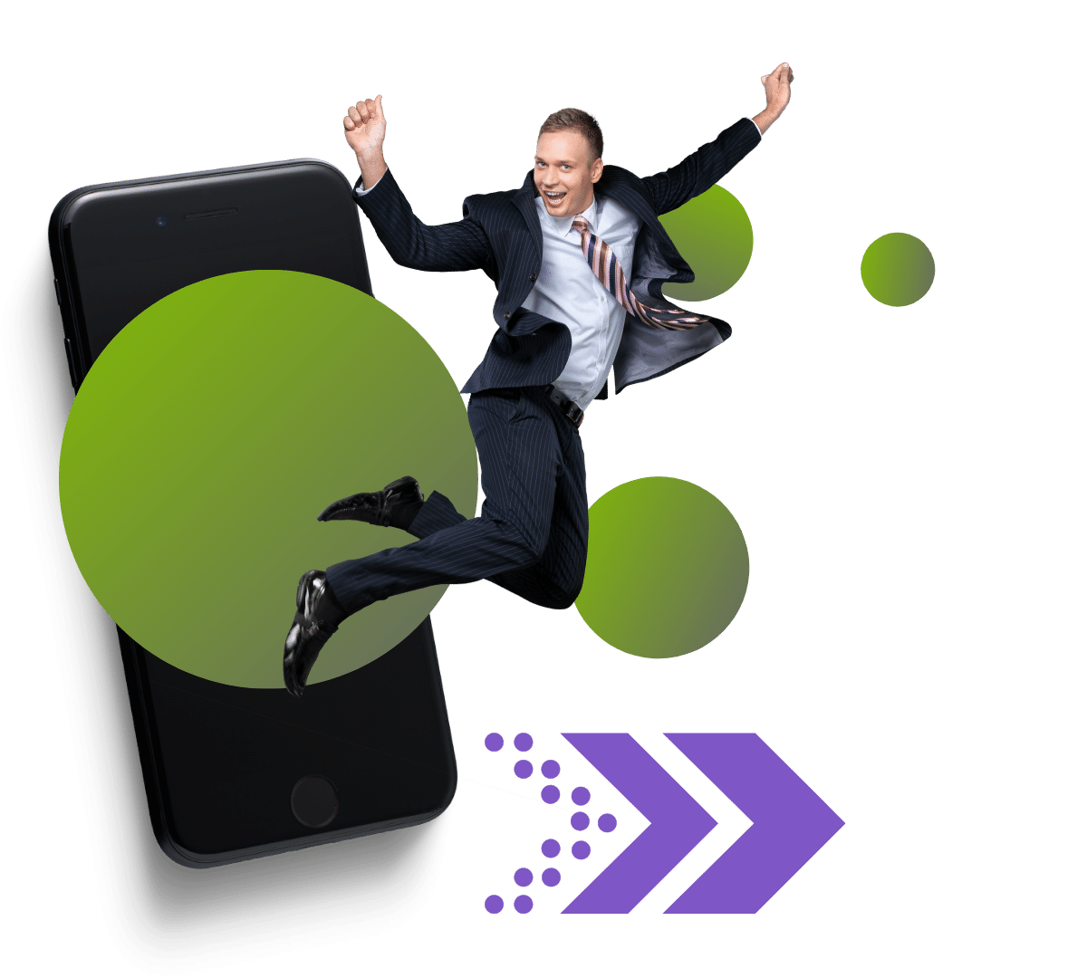 Man jumping out of phone new colours